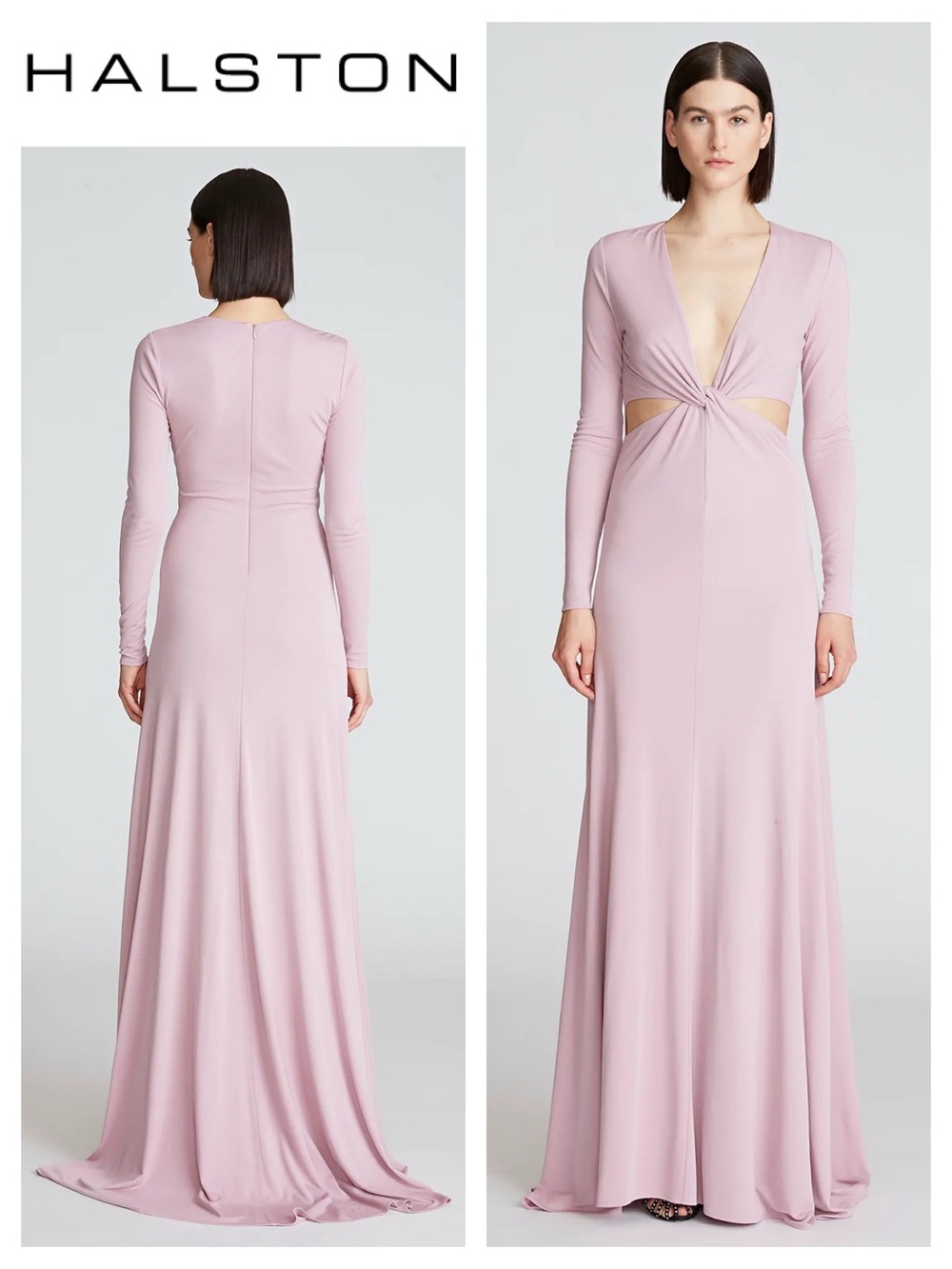 HALSTON Andie Matte Jersey Twist Gown